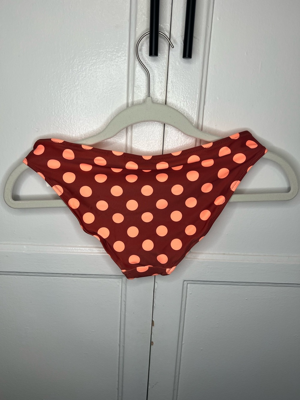 Aerie Mid Rise Cheeky Bikini Bottom - Rust Polka Dot | S - NWT - Picture 7 of 11